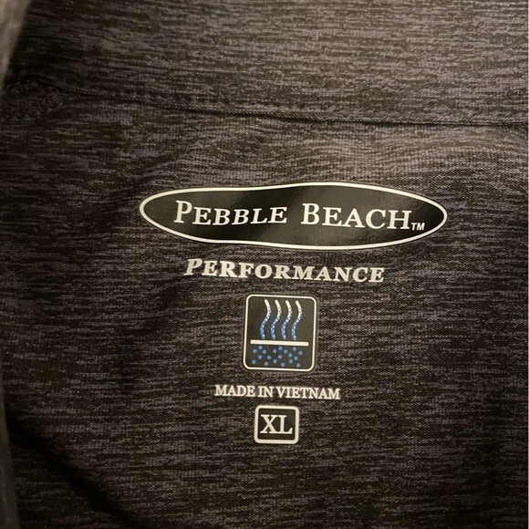 Pebble Beach Hesthered Grey Long Sleeve Performance Pull Over - Picture 13 of 16